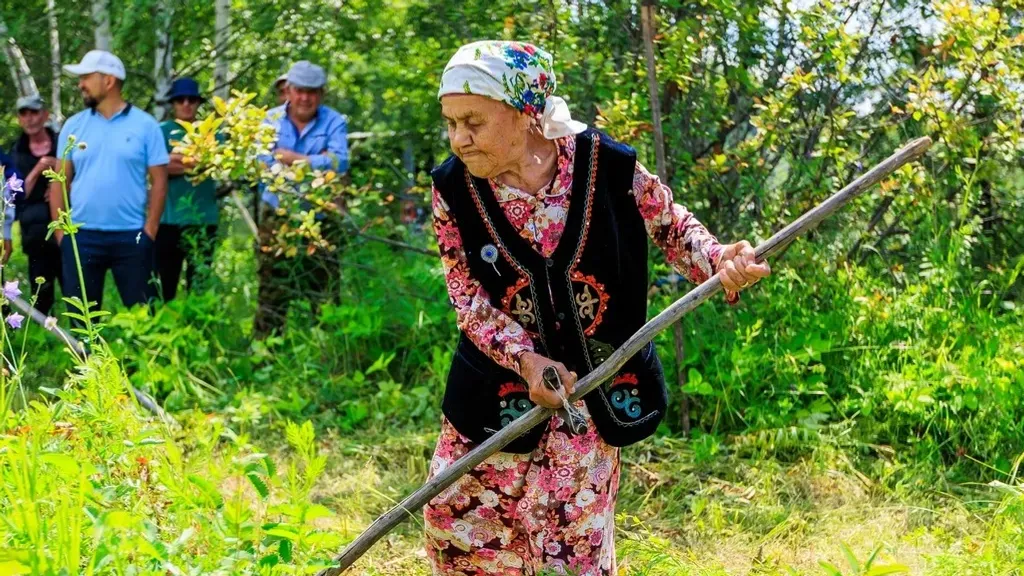 Башҡортостанда 91 йәшлек инәй бесән саба